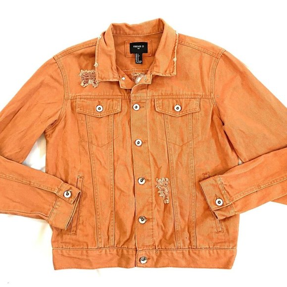 orange jean jacket mens